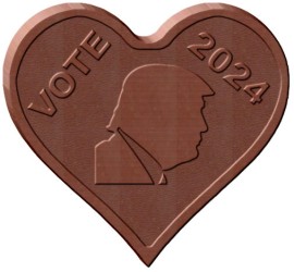 VOTE TRUMP 2024 HEART CHOCOLATE MOLD